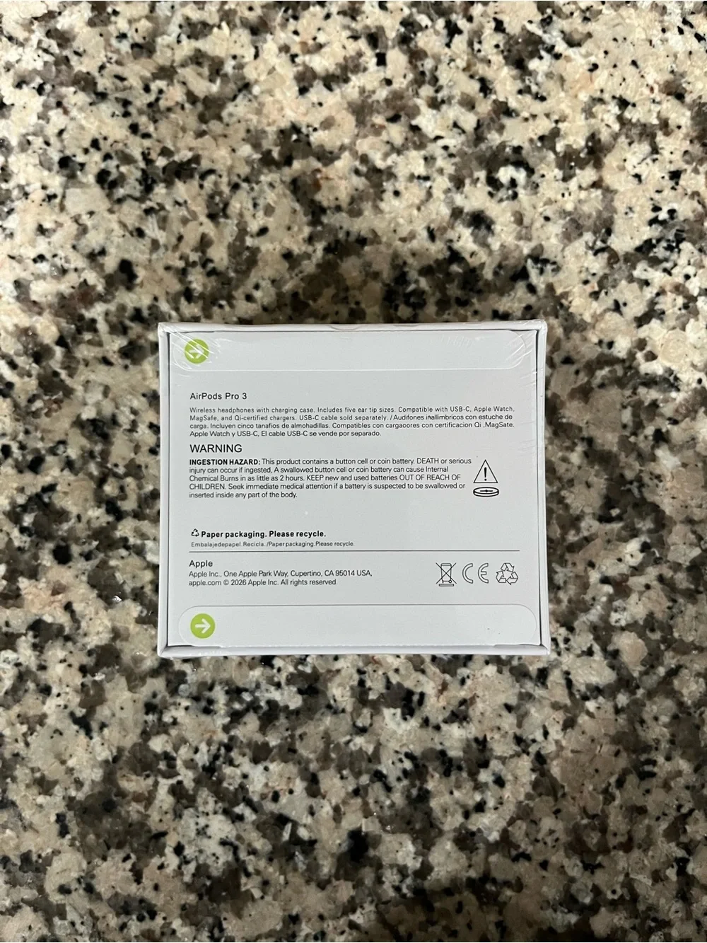 Apple AirPods Pro 3s in white with charging case